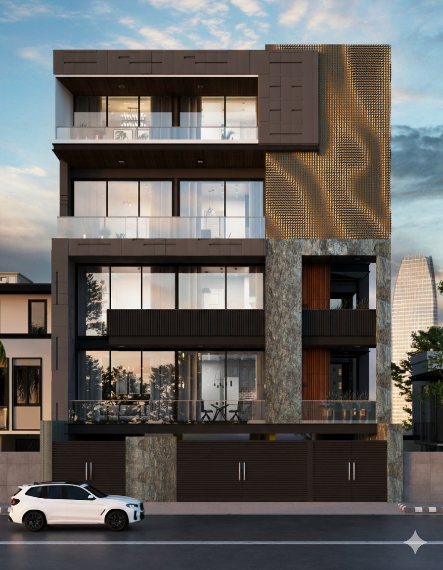 Luxury interior with warm lighting